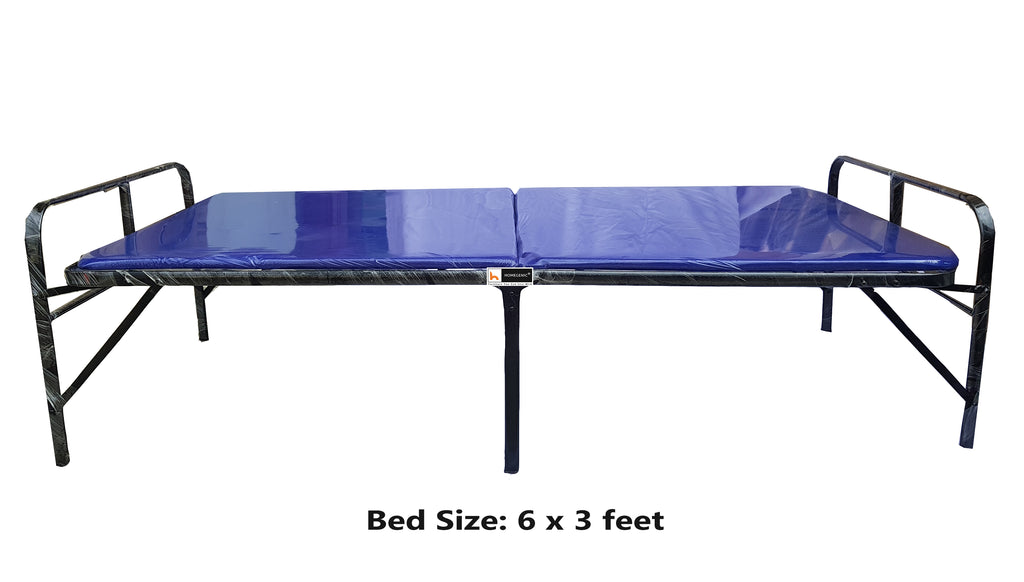 Smart Single Folding Cushioned Bed Multi color Fabric (6x3 feet) | HOMEGENIC.