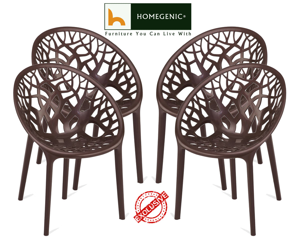 Nilkamal Crystal PP Chairs (Weather Brown Color) | HOMEGENIC.