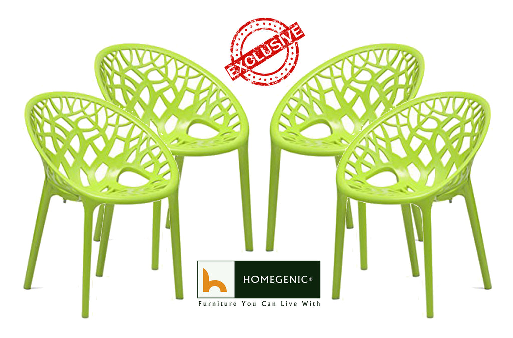 Nilkamal Crystal PP Chairs (Lime Green Color) | HOMEGENIC.