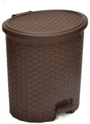 Nilkamal Dustbin for Home, Kitchen, Restaurant Rattan Design with Paddle- 12 Ltr | HOMEGENIC.