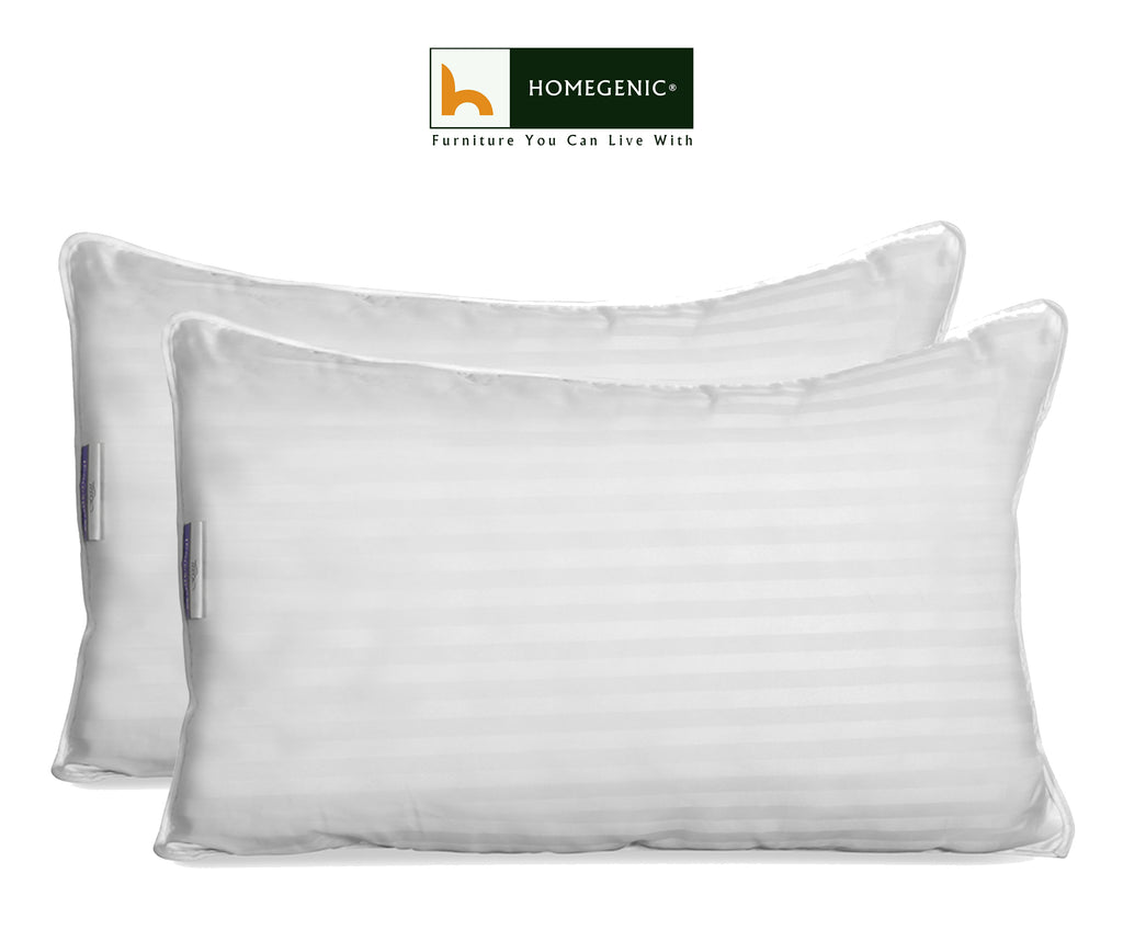 Nilkamal Fern Pillows (27x17 in, White) | HOMEGENIC.