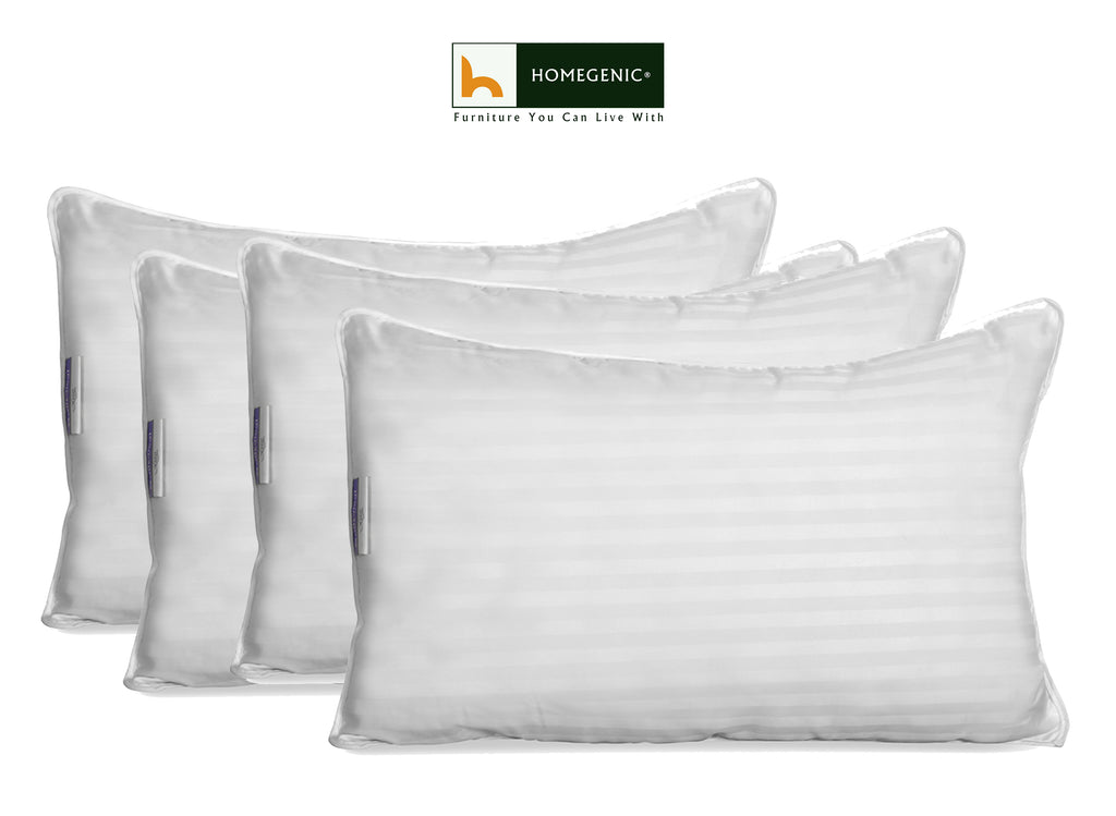 Nilkamal Fern Pillows (27x17 in, White) | HOMEGENIC.