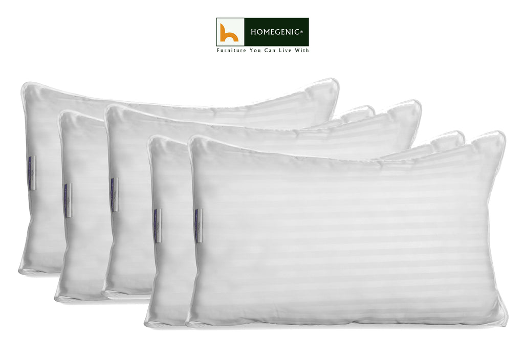 Nilkamal Fern Pillows (27x17 in, White) | HOMEGENIC.