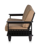 Nilkamal Wooden With Fabric Manhattan Sofa Set 3+1+1 (Cappuccino) Without Coffee Table By Homegenic® | HOMEGENIC.