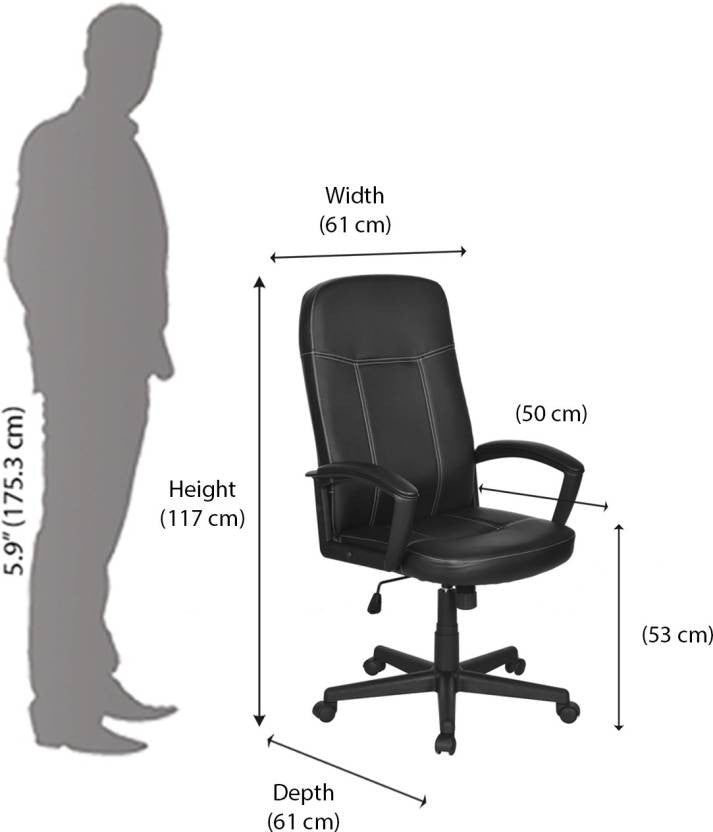 Nilkamal Mayor High Back Office Chair (Black) | HOMEGENIC.