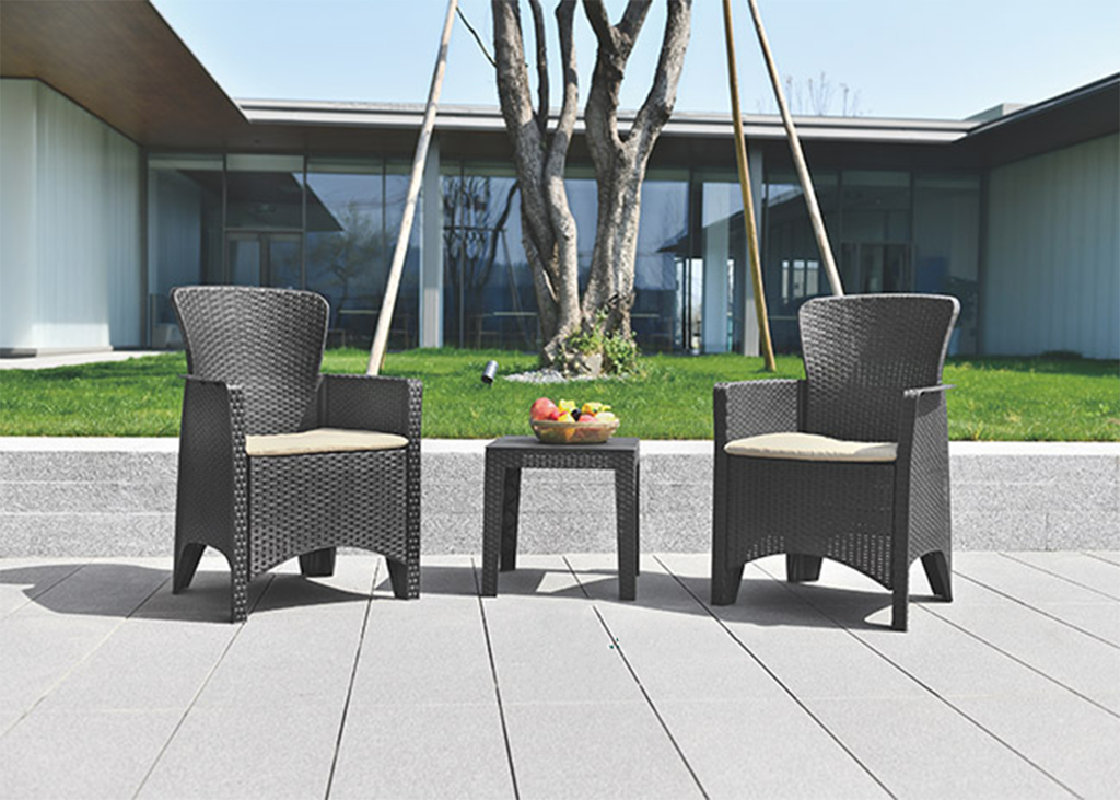 Nilkamal Divine set of 2 Chairs with Coffee Table (Black) | HOMEGENIC.