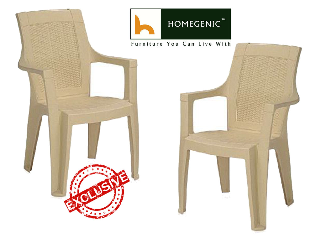 Nilkamal Mystique High Back Chair with Arm (Marble Beige) | HOMEGENIC.