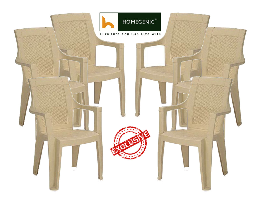 Nilkamal Mystique High Back Chair with Arm (Marble Beige) | HOMEGENIC.