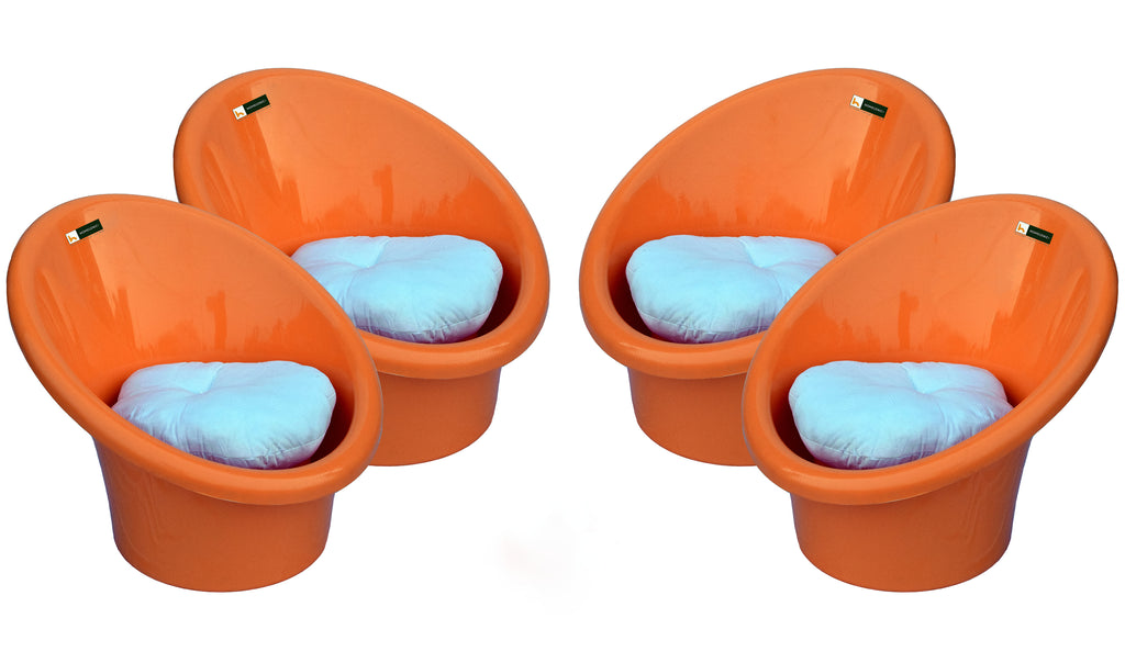Nilkamal Tub Chair with Cushion- Set of 4 Chairs | HOMEGENIC.