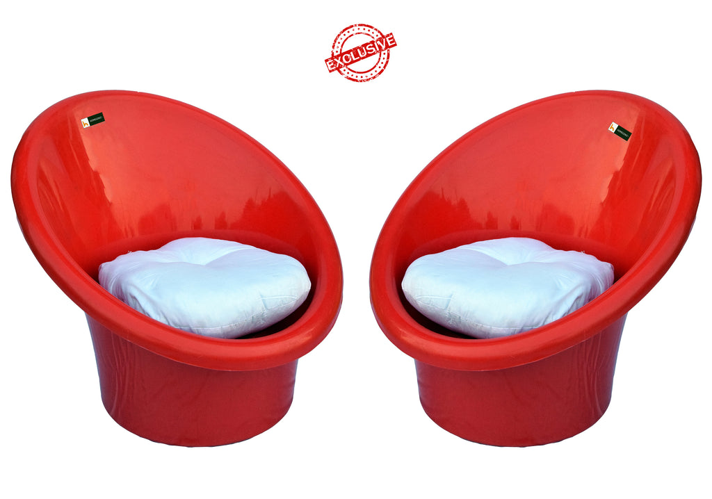 Nilkamal Tub Chair with Cushions- Set of 2 Chairs | HOMEGENIC.