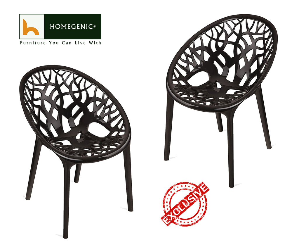 Nilkamal Crystal PP Chairs (Black Color) | HOMEGENIC.