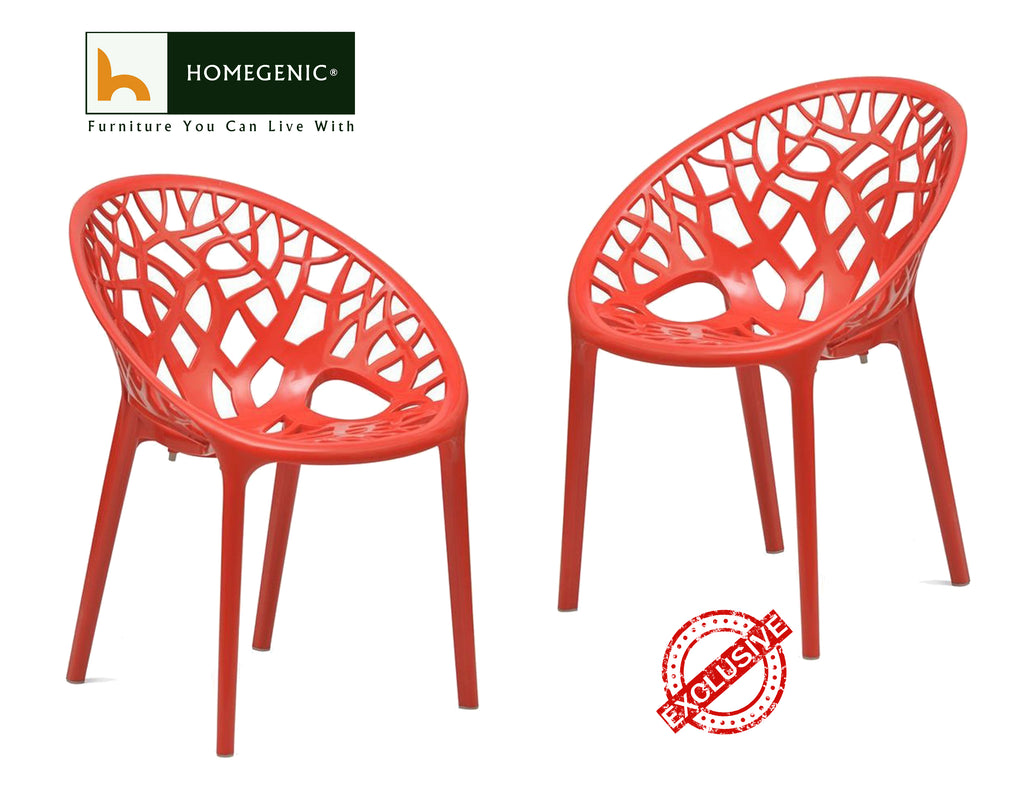 Nilkamal Crystal PP Chairs (Red Color) | HOMEGENIC.