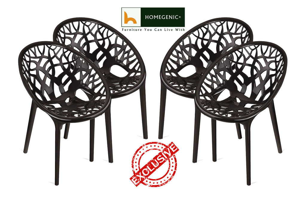 Nilkamal Crystal PP Chairs (Black Color) | HOMEGENIC.