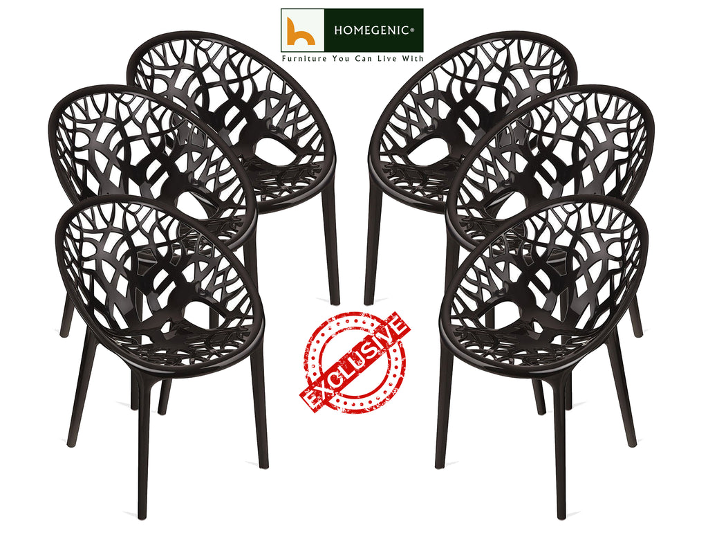 Nilkamal Crystal PP Chairs (Black Color) | HOMEGENIC.