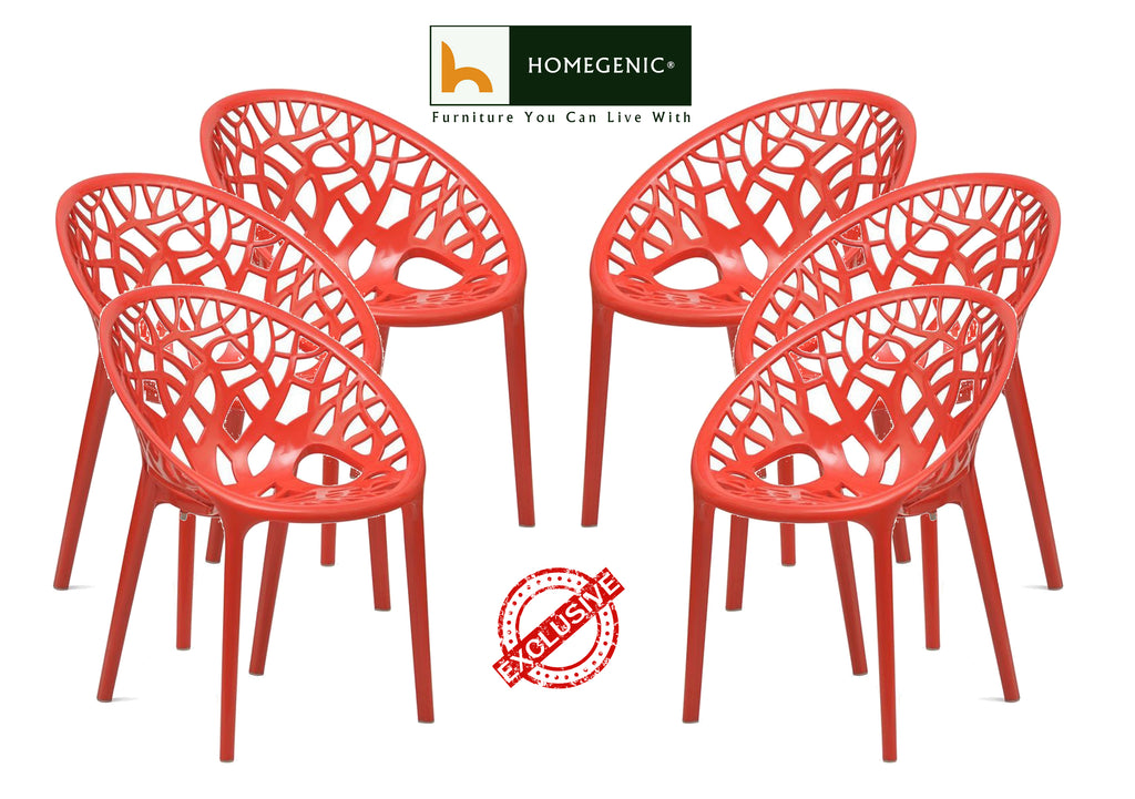 Nilkamal Crystal PP Chairs (Red Color) | HOMEGENIC.