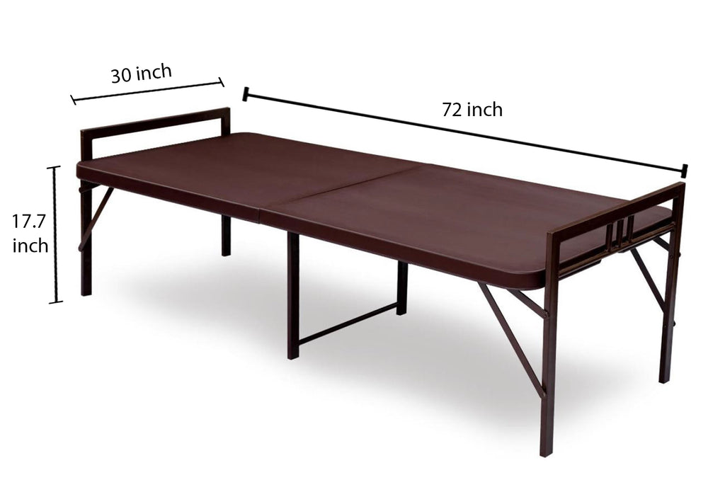 Supreme Smart Folding Bed for Guest with Powder Coating Paint (Brown) | HOMEGENIC.