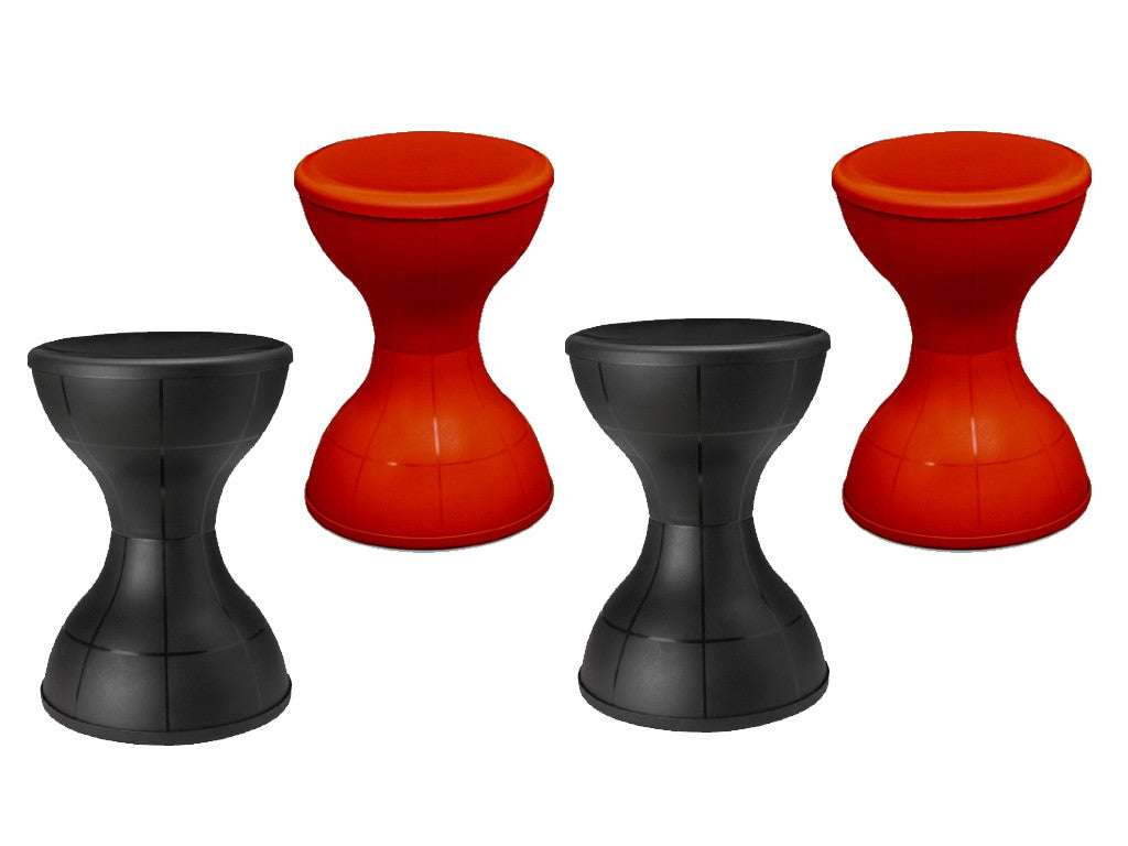 Nilkamal Stool Set of 04 (Red & Black) | HOMEGENIC.