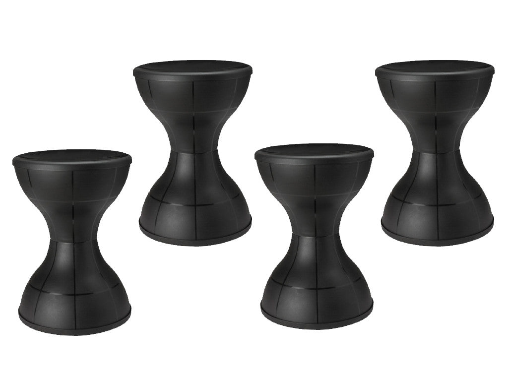 Nilkamal Plastic Stool Set of 04 (Black) | HOMEGENIC.