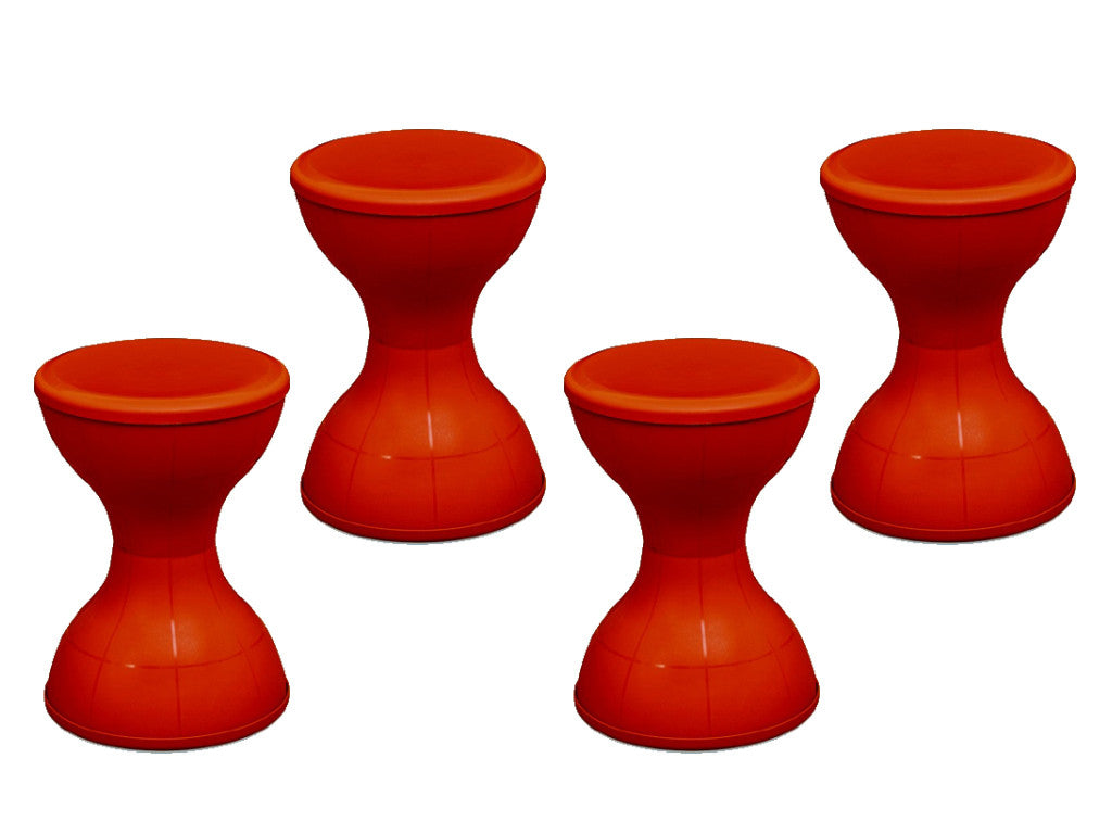 Nilkamal Plastic Stool Set of 04 (Red) | HOMEGENIC.